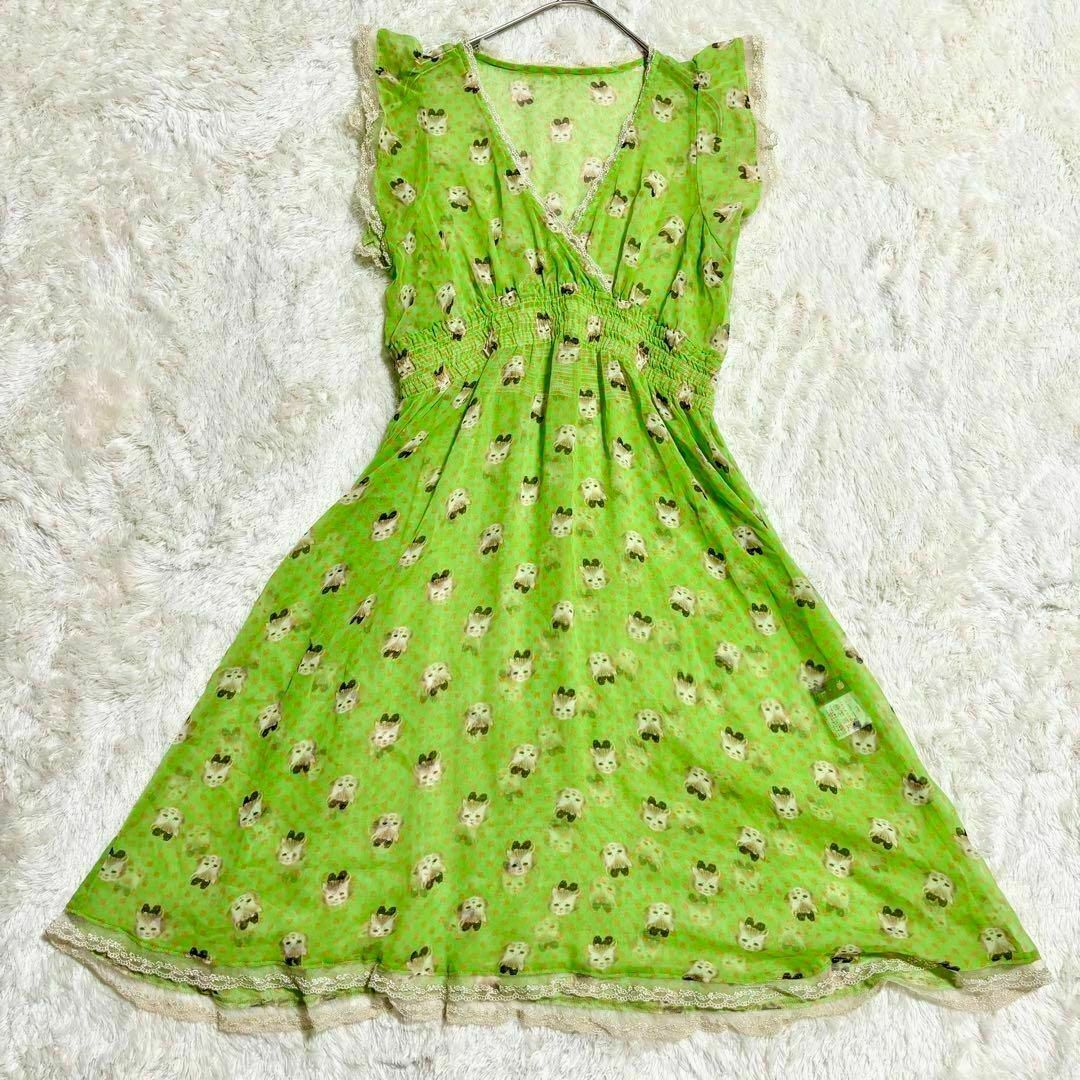 ☆Franche Lippee☆【美品】総柄猫リボン柄 ロングスカート M♡