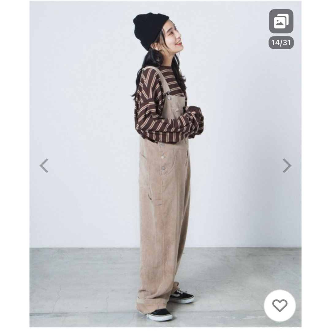 WEGO(ウィゴー)のWEGO コーデュロイオーバーオール サロペット 男女兼用 M レディースのパンツ(サロペット/オーバーオール)の商品写真