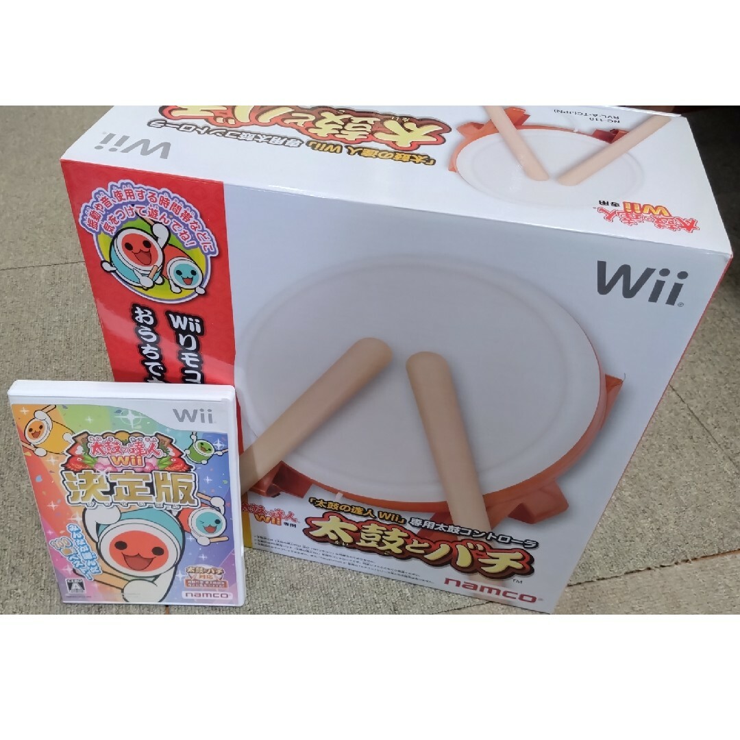 Wii(ウィー)のwii 太鼓の達人 コントローラセット エンタメ/ホビーのゲームソフト/ゲーム機本体(家庭用ゲームソフト)の商品写真