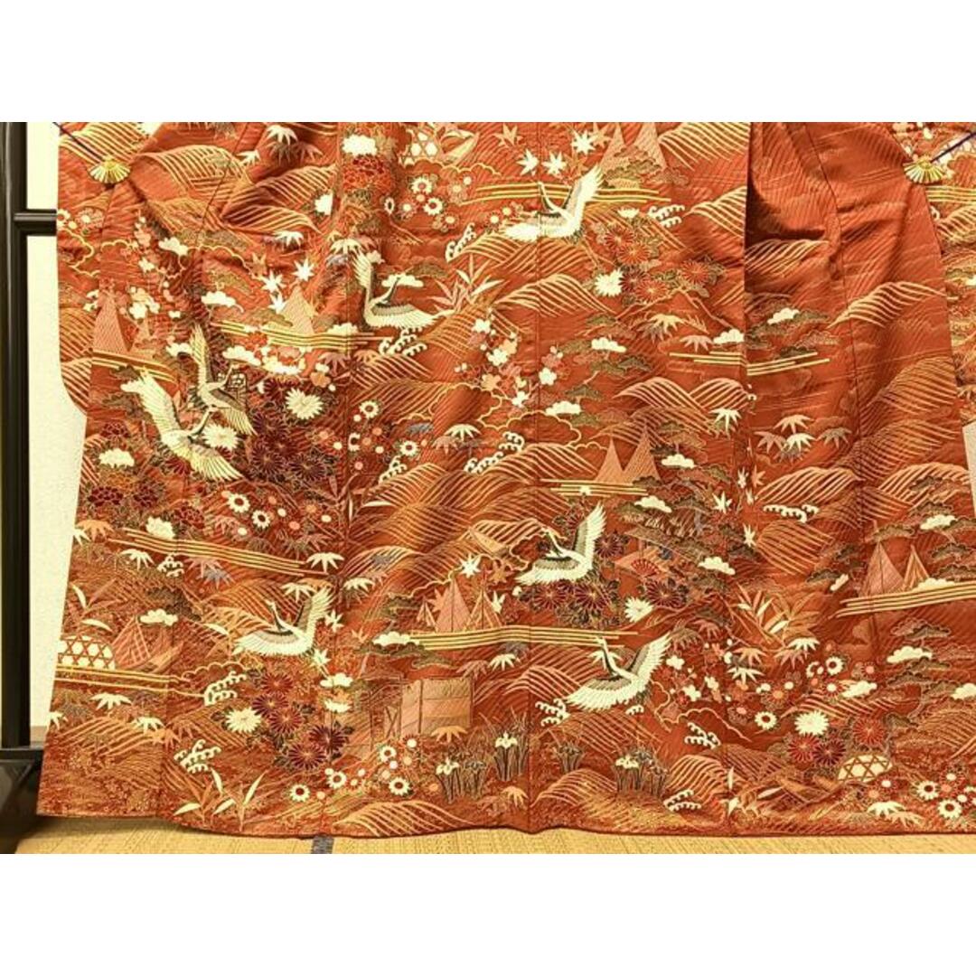 平和屋着物□豪華振袖 駒刺繍 飛鶴松竹梅 金彩 正絹 逸品 平和屋着物□豪華振袖 駒刺繍 飛鶴松竹梅 金彩 正絹 逸品