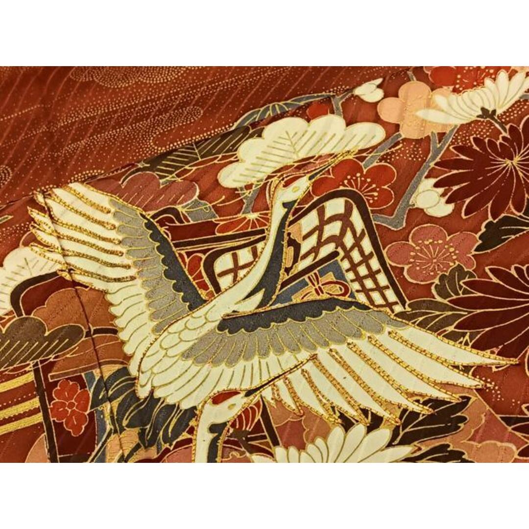平和屋着物□豪華振袖 駒刺繍 飛鶴松竹梅 金彩 正絹 逸品 平和屋着物□豪華振袖 駒刺繍 飛鶴松竹梅 金彩 正絹 逸品