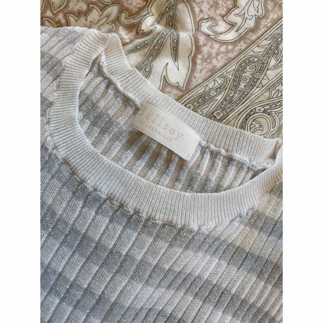 TOMORROWLAND(トゥモローランド)の美品2着セットトゥモローランドマーセライズドコットンリブクルーネックプルオーバー レディースのトップス(Tシャツ(半袖/袖なし))の商品写真