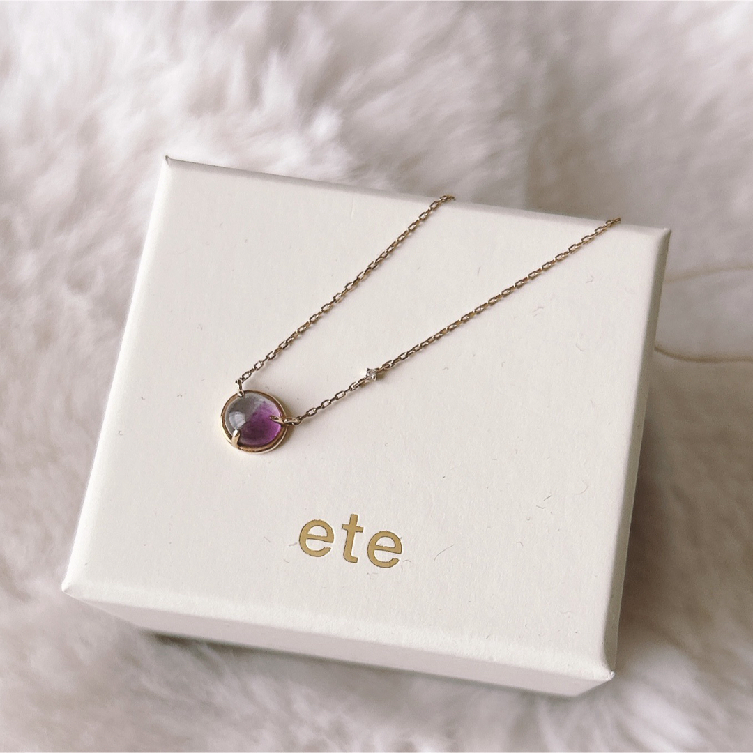 ete（エテ）の「○K10YG フローライト ダイヤモンド ネックレス