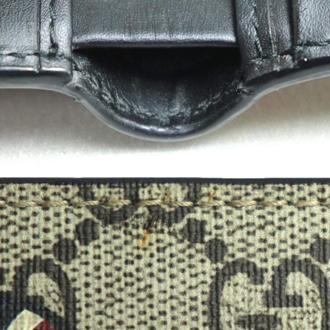 GUCCI(グッチ)のGUCCI グッチ GGスプリーム スネーク コンパクトウォレット 二つ折り財布 ベージュ×ブラック×レッド 451266 K551N 8666【中古】【美品】 レディースのファッション小物(財布)の商品写真