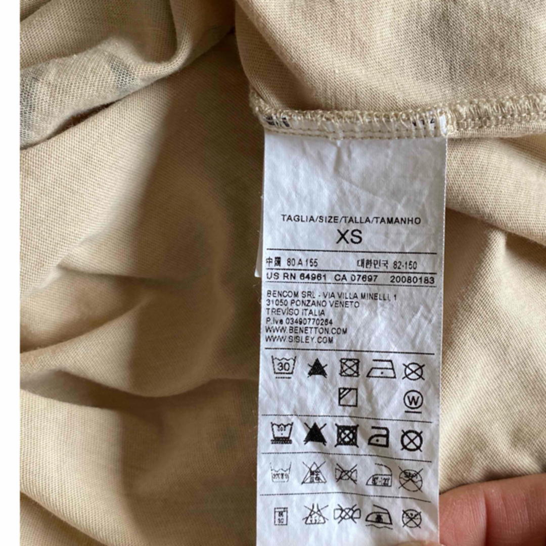 BENETTON(ベネトン)のベネトン　スタッズ付き　タイトフィット　七分袖カットソー レディースのトップス(カットソー(長袖/七分))の商品写真