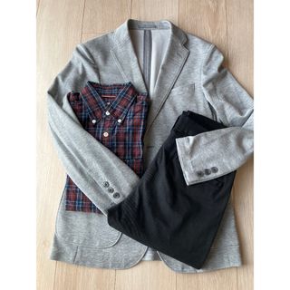 ビームス(BEAMS)のグレー テーラードジャケット　シャツ.パンツセット　Sサイズ(テーラードジャケット)