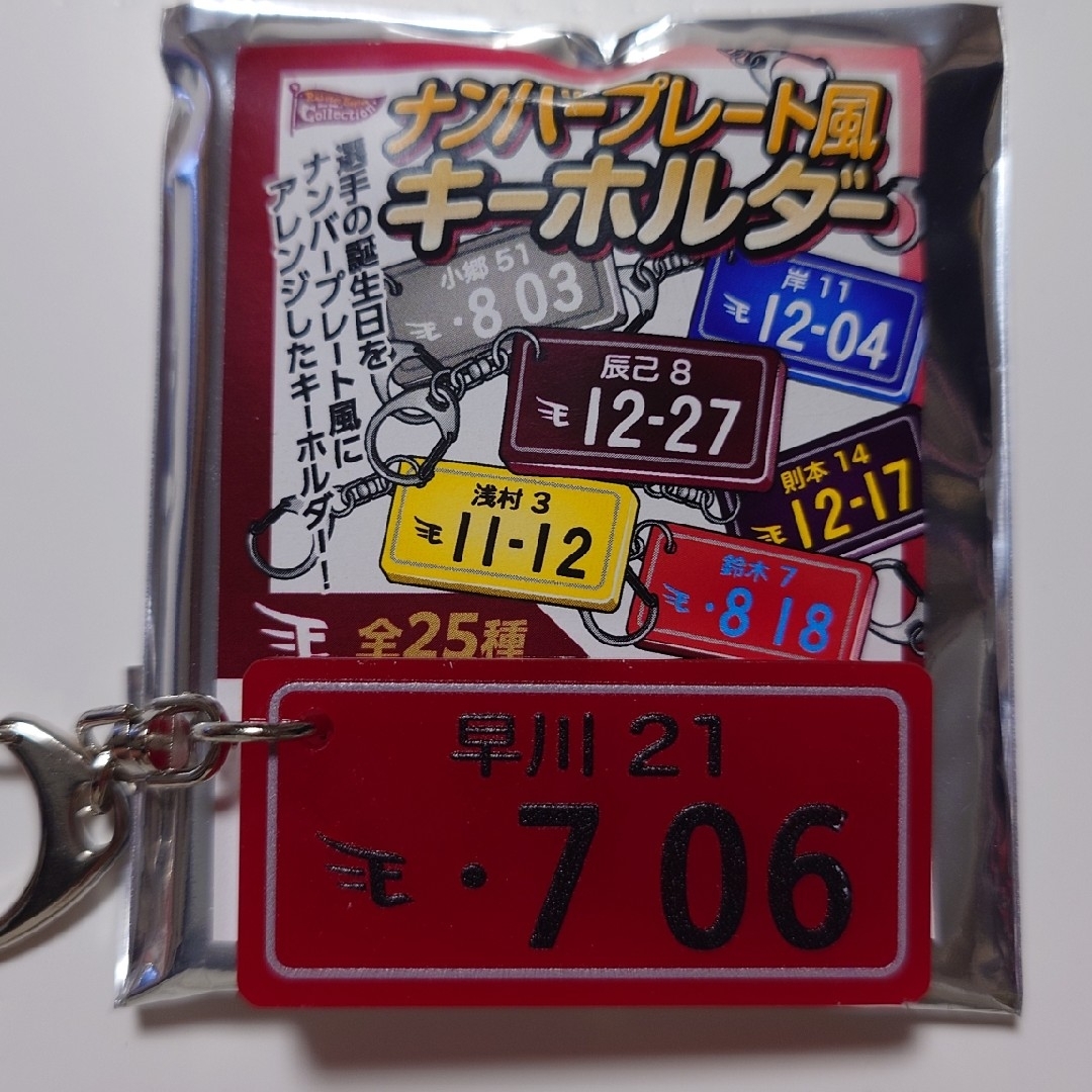 東北楽天ゴールデンイーグルス(トウホクラクテンゴールデンイーグルス)の楽天 ナンバープレート風キーホルダー 21早川 スポーツ/アウトドアの野球(その他)の商品写真
