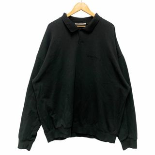 ESSENTIALS エッセンシャルズ スウェット ポロシャツ ブラック サイズ XXL 正規品 / 50753(ポロシャツ)
