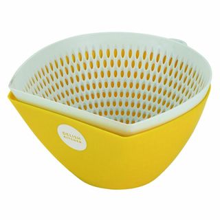 デリッシュキッチン パール金属 チリトリ ザルボウル 大 イエロー CC-138(調理道具/製菓道具)