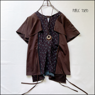 パブリックトーキョー(PUBLIC TOKYO)の【美品】PUBLICTOKYOシーズンレスに着れる！華奢見え叶うオシャレブラウス(シャツ/ブラウス(半袖/袖なし))