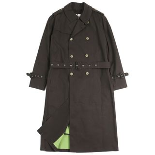 マッキントッシュ(MACKINTOSH)の未使用品△Mackintosh マッキントッシュ コットン100％ ロゴボタン ゴム引きコート ロング トレンチコート ダークブラウン 36 スコットランド製 正規品 メンズ(トレンチコート)