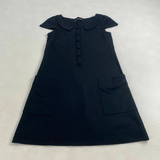 フォクシーニューヨーク(FOXEY NEW YORK)のフォクシーニューヨーク　ワンピース　半袖　丸襟　ポケット　レトロ　ブラック　38(ひざ丈ワンピース)