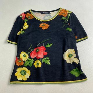 LEONARD - 美品　レオナール　半袖ニット　サマーニット 夏 涼しい 花柄 綺麗 