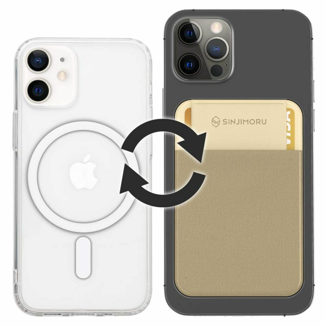 【滑り止めシリコンパッド追加】Sinjimoru Magsafe対応 iPhon スマホ/家電/カメラのスマホアクセサリー(その他)の商品写真