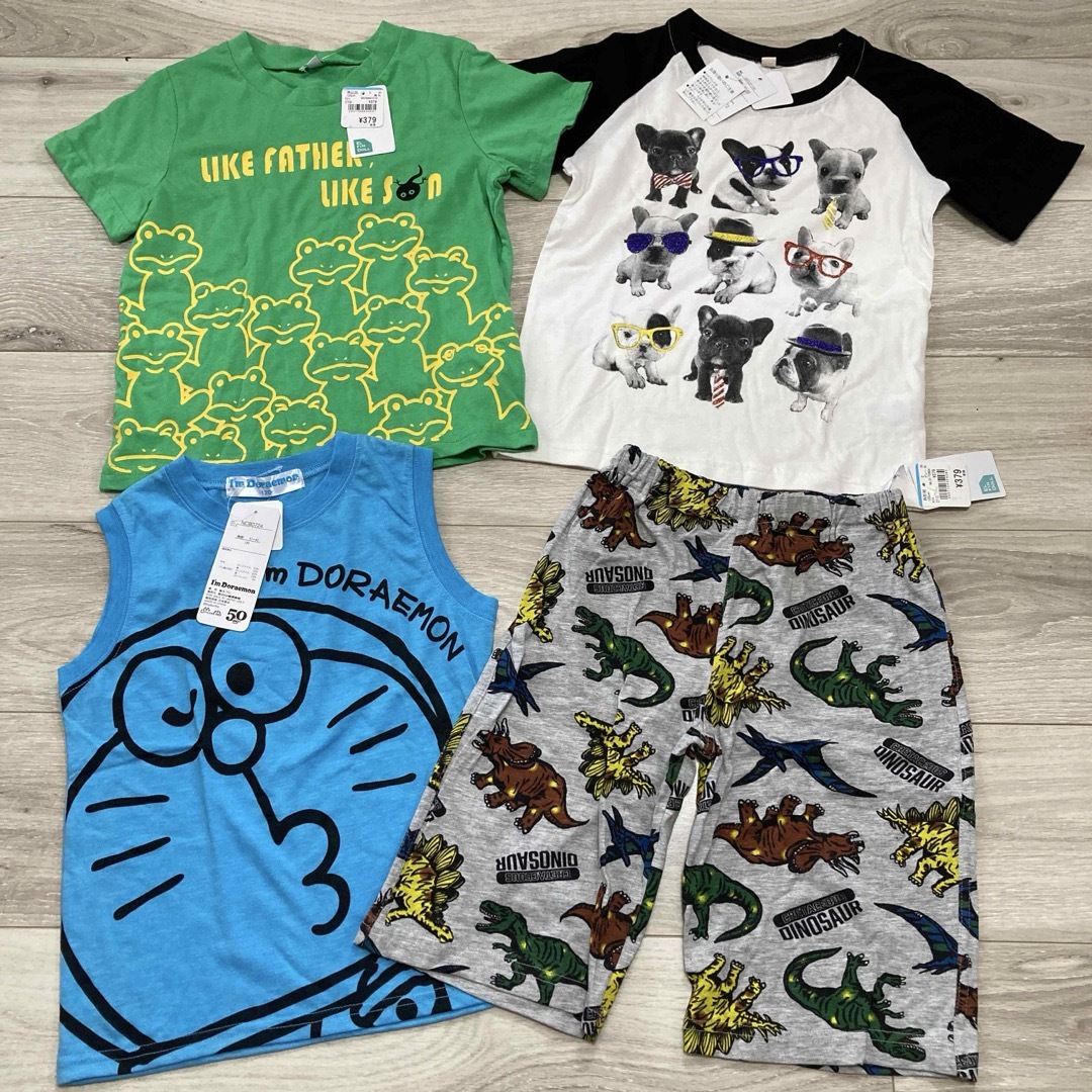 西松屋(ニシマツヤ)の新品　未使用　120 半袖　Ｔシャツ　パンツ　ノースリーブ　夏服　セット キッズ/ベビー/マタニティのキッズ服男の子用(90cm~)(Tシャツ/カットソー)の商品写真