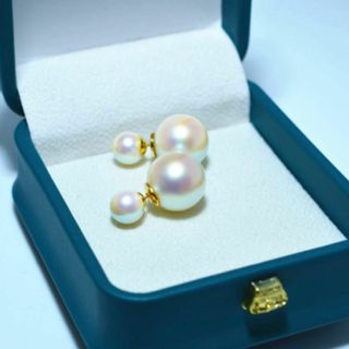 ピアス　あこや真珠　貝パール　ゴールド　14ミリ(ピアス)