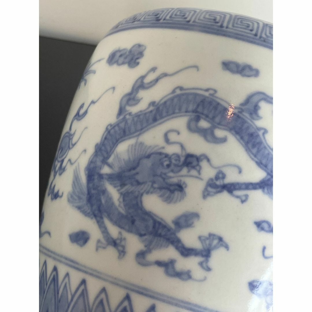 京焼 高橋 道八 華中亭 四代目 水差 水指 染付 双龍 山水 茶道具 美品 京焼 高橋 道八 華中亭 四代目 水差 水指 染付 双龍 山水 茶道具