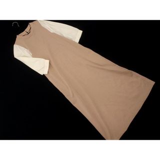 エニィスィス(anySiS)のany SiS エニィスィス ドッキング ワンピース size2/ベージュx白 ■◆ レディース(ロングワンピース/マキシワンピース)