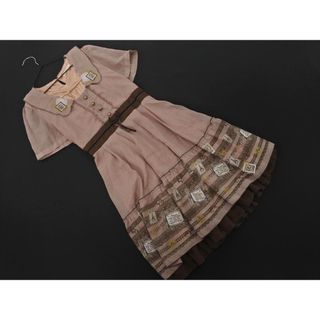 アクシーズファム(axes femme)のaxes femme アクシーズファム レース Aライン ワンピース sizeM/ピンク ■◆ レディース(ミニワンピース)