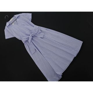 エニィスィス(anySiS)の新品 any SiS エニィスィス ストライプ カシュクール シャツ ワンピース size2/青 ■◆ レディース(ひざ丈ワンピース)
