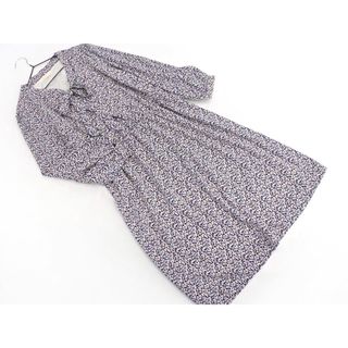 エニィスィス(anySiS)のany SiS エニィスィス 総柄 ボウタイ ワンピース size2/白ｘ紺 ■◇ レディース(ひざ丈ワンピース)