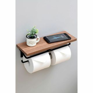 山善(YAMAZEN) トイレットペーパーホルダー 棚付き (スマホ置き/インテ(その他)