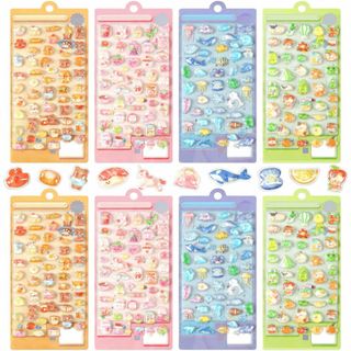 【数量限定】METBOU シール ぷくぷく 8枚 可愛い ぷくぷくシール 立体 