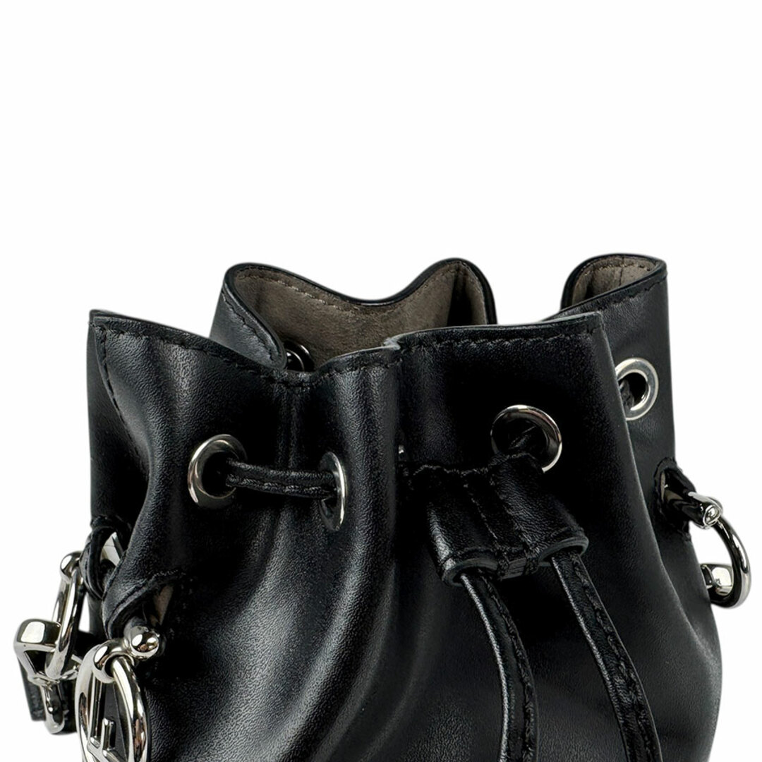 FENDI(フェンディ)のフェンディ FENDI ハンドバッグ ミニ モントレゾール レザー/フェイクパール ブラック レディース 8BS010 A1FH 送料無料【中古】 z5256 レディースのバッグ(ハンドバッグ)の商品写真