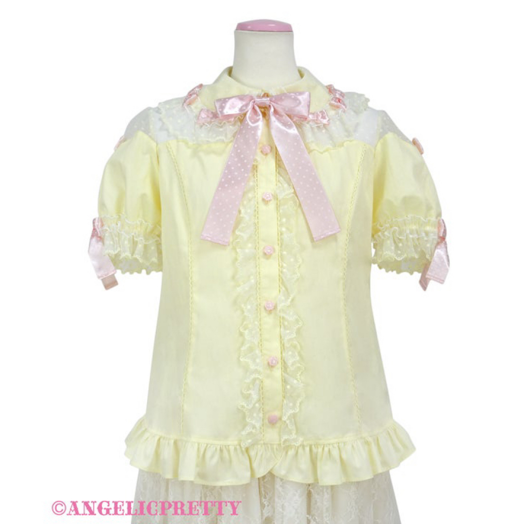 Angelic Pretty(アンジェリックプリティー)のangelic pretty スカラップチュールブラウス レディースのトップス(シャツ/ブラウス(半袖/袖なし))の商品写真