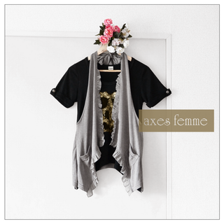 axes femme - 送料込み【axes femme】ジレ付きデザインTシャツ アクシーズファムベスト