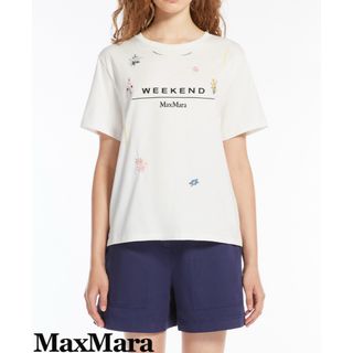 ウィークエンドマックスマーラ(Weekend Max Mara)のマックスマーラ 刺繍デザイン ロゴTシャツ ホワイト(Tシャツ(半袖/袖なし))