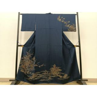 平和屋着物■訪問着　休み鳥　金彩　正絹　逸品　BAAR6166kg(着物)