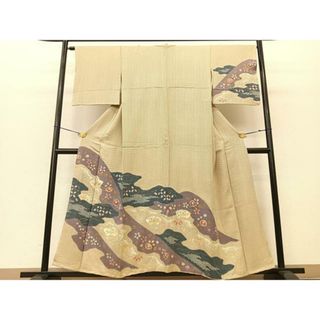 平和屋着物■訪問着　絞り　地紙花文　正絹　逸品　BAAR1262by(着物)