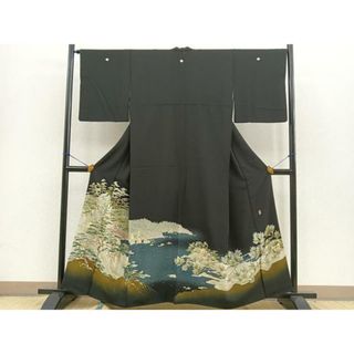 平和屋着物■本加賀友禅作家　柿本市郎　黒留袖　友禅　浜松文　正絹　逸品　BAAS2252jr
