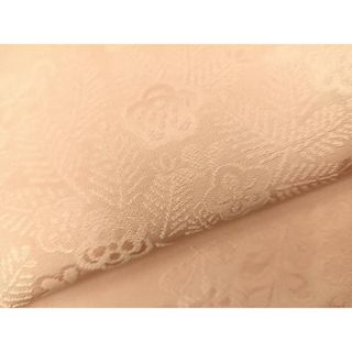 平和屋着物■上質な色無地　横段草花地紋　紅梅色　正絹　逸品　BAAS3573fc