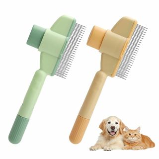 猫 犬 ブラシ コーム ペットブラシ 2本セット 猫用 犬用 スリッカー ペット(猫)