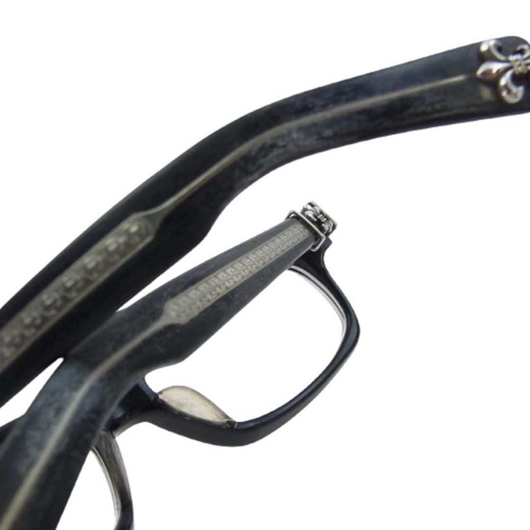 Chrome Hearts(クロムハーツ)のCHROME HEARTS クロムハーツ（原本無） 度入り SPLAT-A BSフレア テンプル ウェリントン型 サングラス アイウェア メガネ 眼鏡 ブラック系【中古】 メンズのファッション小物(サングラス/メガネ)の商品写真
