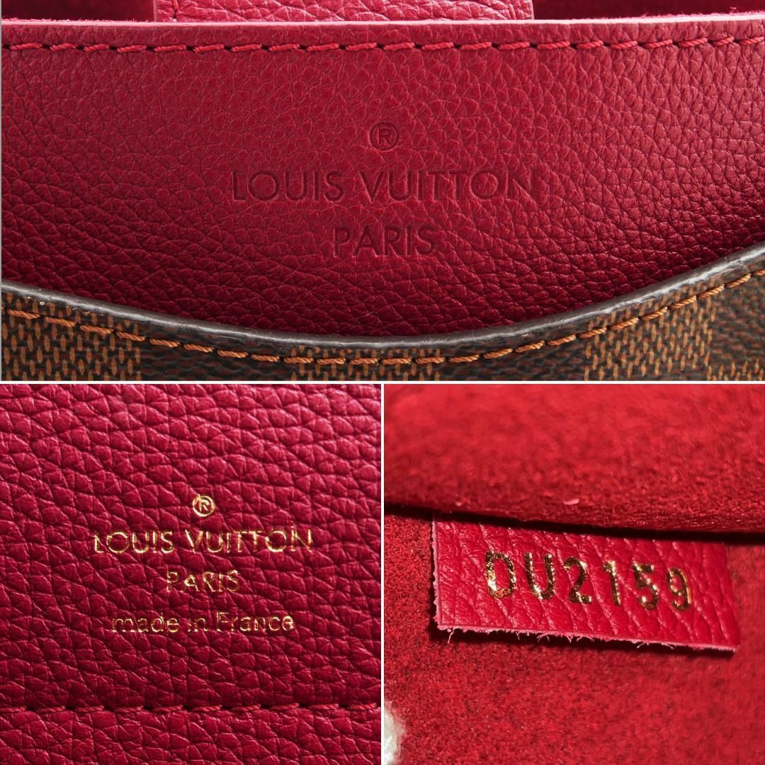 使用わずか✨ ルイヴィトン ダミエ LVリバーサイド ハンドバッグ レッド LOUIS VUITTON - 使用わずか✨ ルイヴィトン ダミエ LV