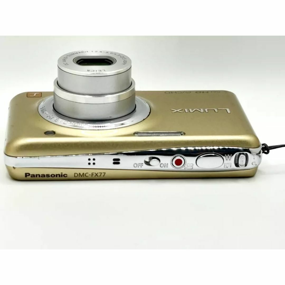 Panasonic(パナソニック)のPanasonic LUMIX FX-77 タッチパネル ゴールド 付属品付き スマホ/家電/カメラのカメラ(コンパクトデジタルカメラ)の商品写真