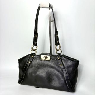 エンポリオアルマーニ(EMPORIO ARMANI)のエンポリオアルマーニ　ブラック　レザー　ターンロック　ワンショルダーバッグ(ショルダーバッグ)