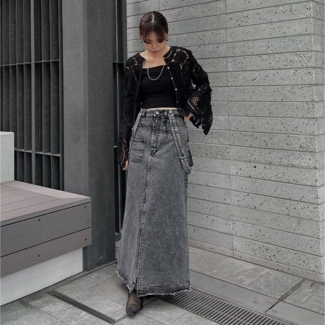 MEDI INVERT SUSPENDER DENIM SKIRT