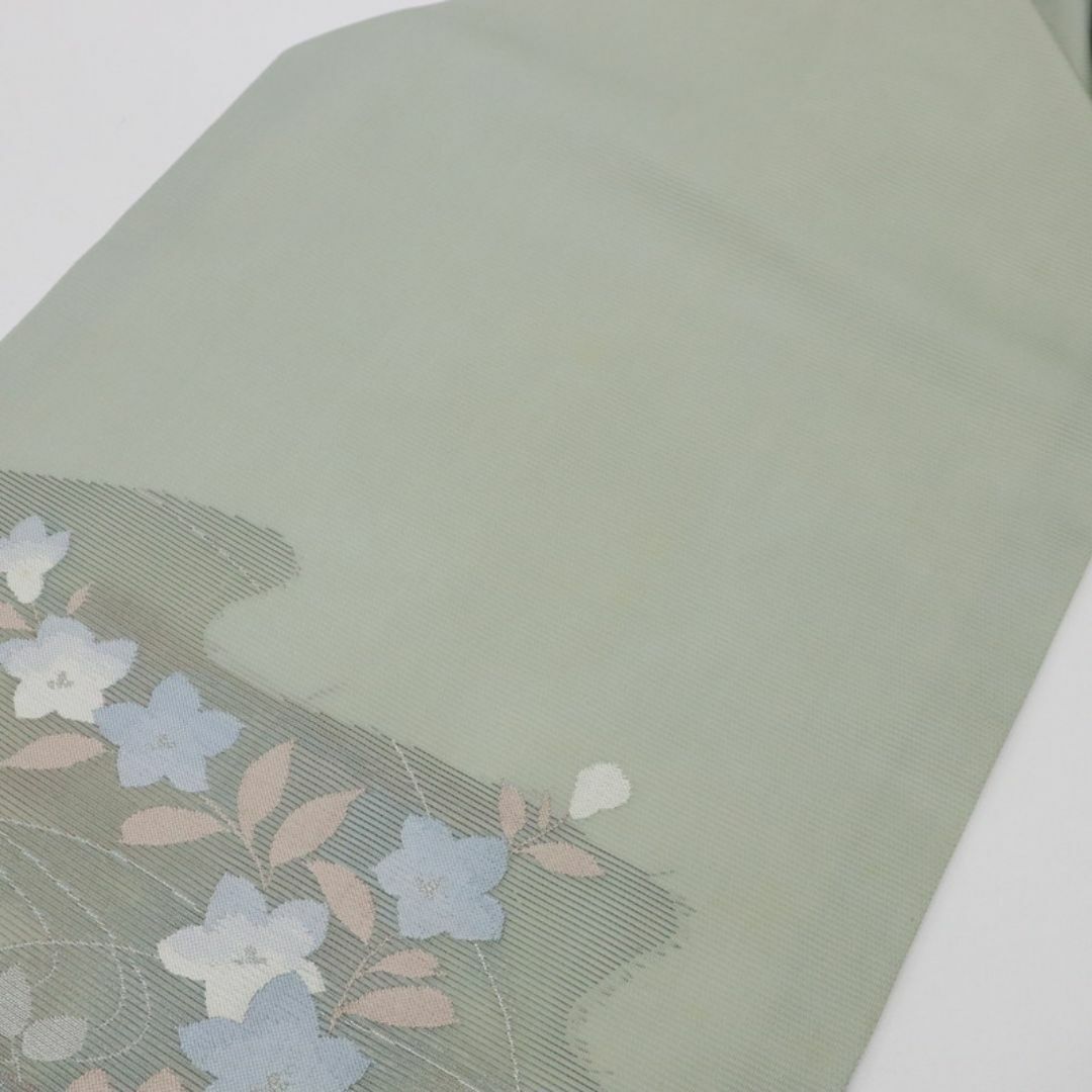 激安スーパーの“売上対決” 絽 夏＊名古屋帯 霞に秋草花模様 正絹 普段着物 和装 淡い緑 着物・浴衣
