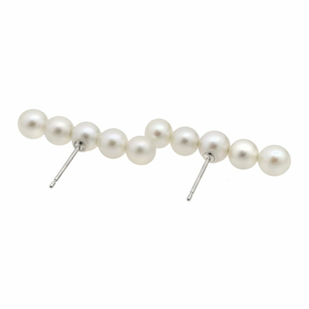 5連あこや真珠ピアス Pt900 あこや真珠4.5mm前後使用 5連あこや真珠ピアス Pt900 あこや真珠4.5mm前後使用の通販 by