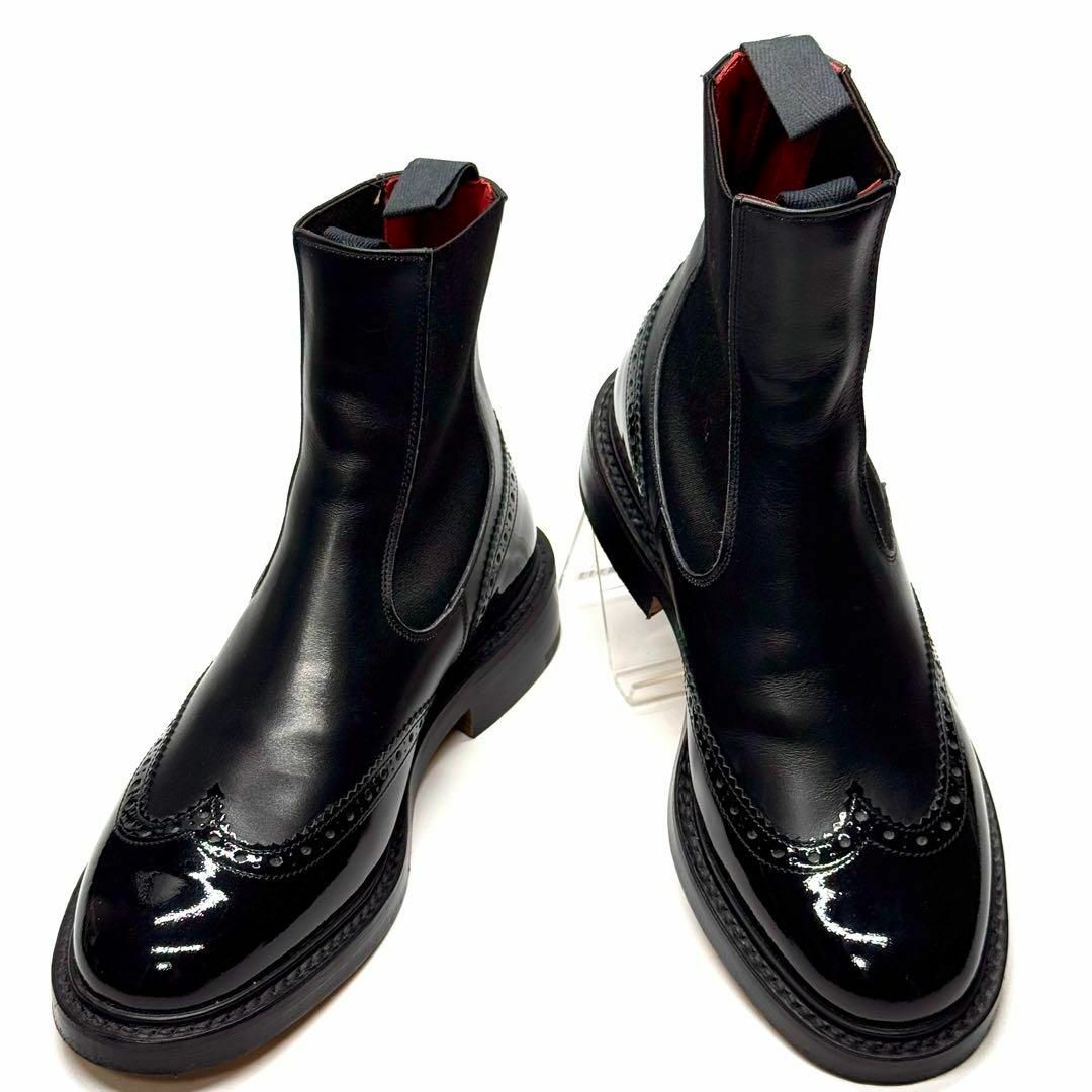 【在庫処分大特価!!】 Tricker's×1PIU1UGUALE3 - Trickers サイドゴアブーツ 黒 M7680 靴