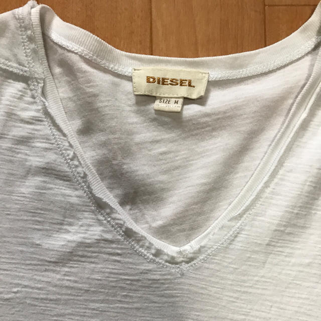 DIESEL(ディーゼル)のディーゼル Tシャツ 無地 ホワイト 白 シワ加工 送料込み メンズのトップス(Tシャツ/カットソー(半袖/袖なし))の商品写真