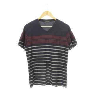 マッキントッシュ(MACKINTOSH)のMACKINTOSH LONDON 半袖Tシャツ Vネック ボーダー L 紺(Tシャツ/カットソー(半袖/袖なし))