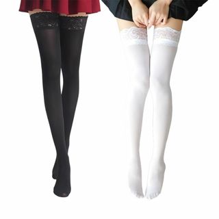 [POPULAR] ニーハイソックス ガーターストッキング 可愛いハイソックス (その他)