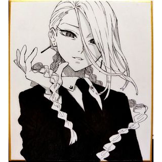 ④オリジナル手描きイラスト　モノクロ(アート/写真)