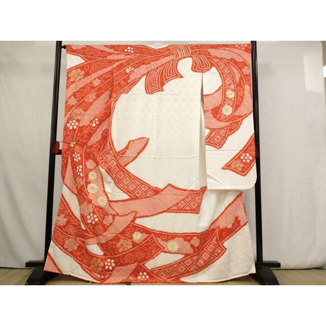 平和屋着物□豪華振袖 駒刺繍 絞り 束ね熨斗花文 金糸 正絹 逸品 平和屋着物□豪華振袖 駒刺繍 絞り 束ね熨斗花文 金糸 正絹 逸品