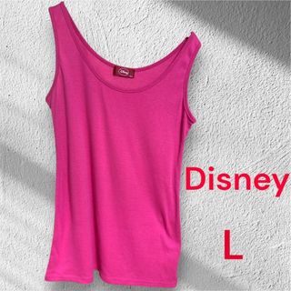 ディズニー(Disney)のディズニー タンクトップ ピンク レディースL センス溢れるオシャレアイテム(タンクトップ)